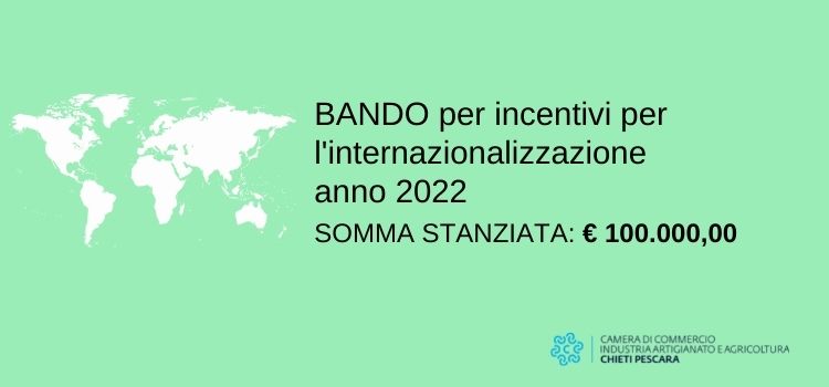  Camera di Commercio: bando per incentivi all’internazionalizzazione